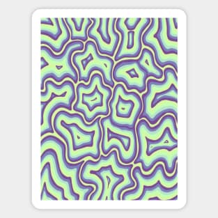 Green and Purple Groovy Liquid Marble Swirl Magnet